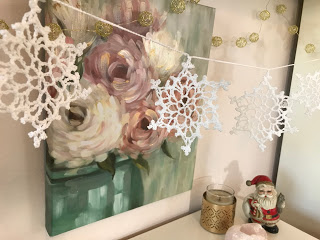 crochet snowflake garland