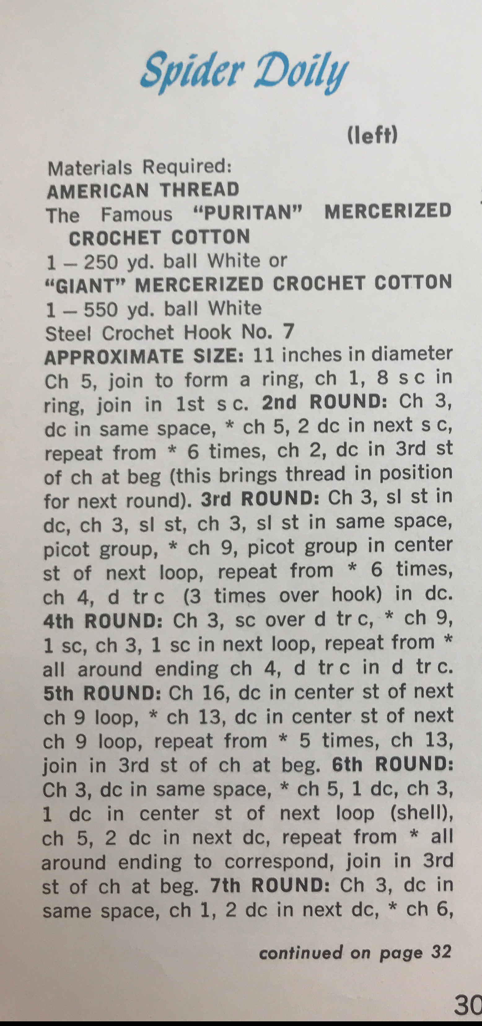 vintage crochet pattern