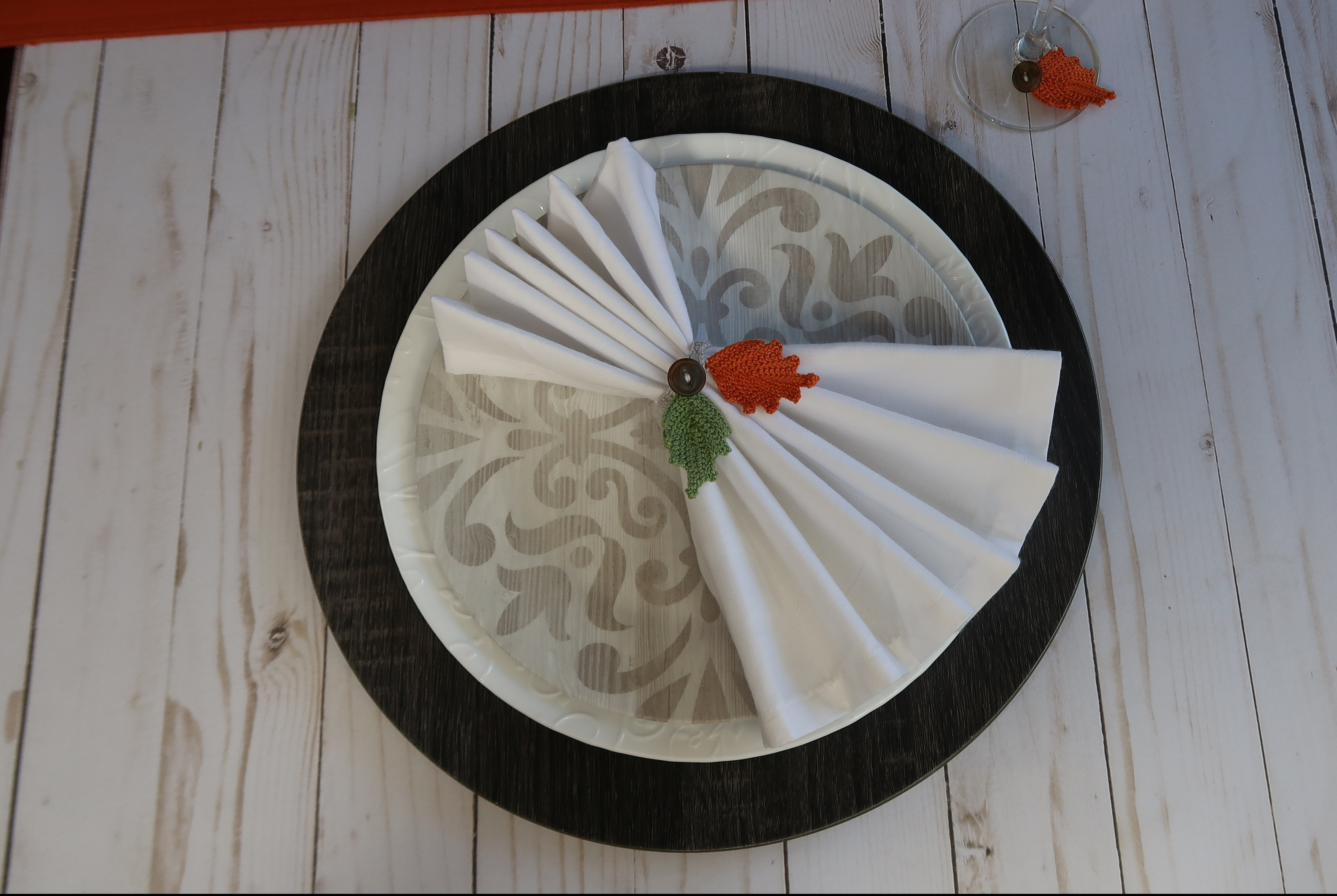crochet napkin ring for Thanksgiving