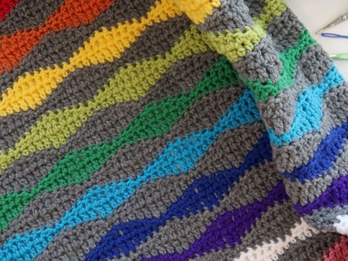 Rainbow Ripples Blanket