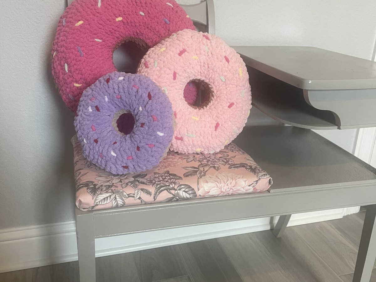Crochet Donut Pillow Plushie in 3&nbsp;Sizes