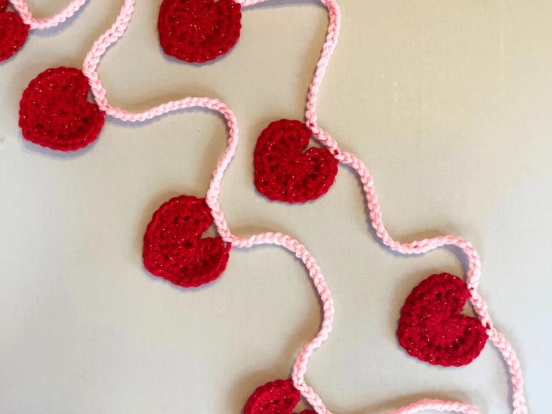 Crochet Hearts Garland
