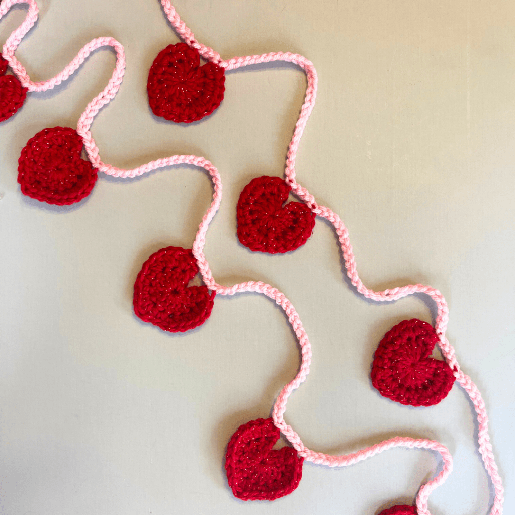 Crochet Hearts Garland